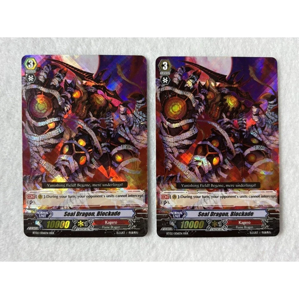Cardfight Vanguard Kagero Foil Lot of 6 RRR RR Cards Seal Dragon Blockade BT02